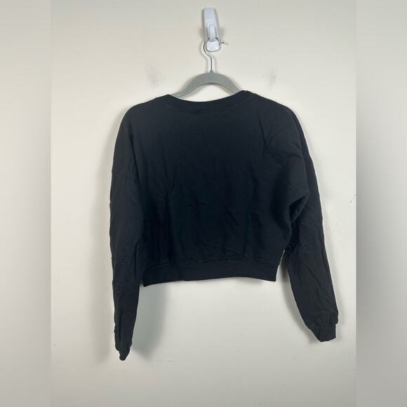 Anna Sui Black Necklace Beaded Cropped Sweatshirt Size Small Aztec Southwestern - Picture 2 of 8